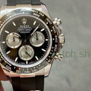 QF Factory ‘counterweight 140g’ Rolex Daytona 126519LN-0002 40mm White Gold Rubber Strap Black Dial