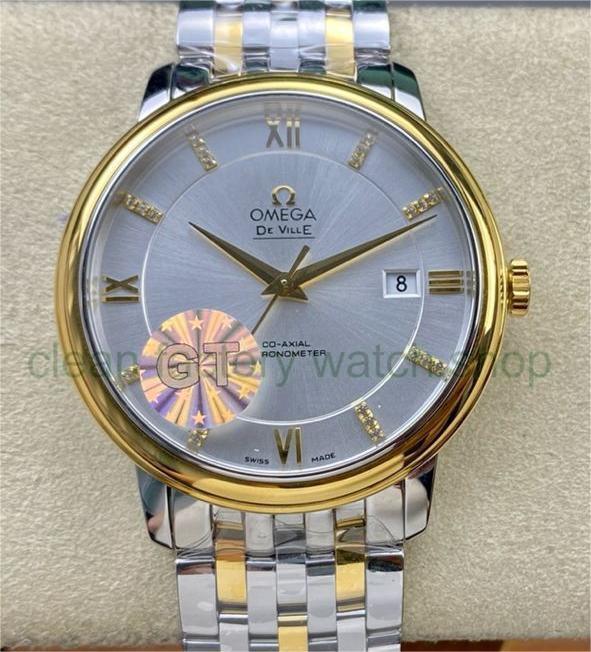 GT Factory Omega De Ville Prestige 424.53.40.20.52.001 39.5mm Half Gold Steel,Gold Roman Number Silver Dial 1 3ffdf08b 51db 44af 9787 2e7c0f2d6151 Clean Factory Watch