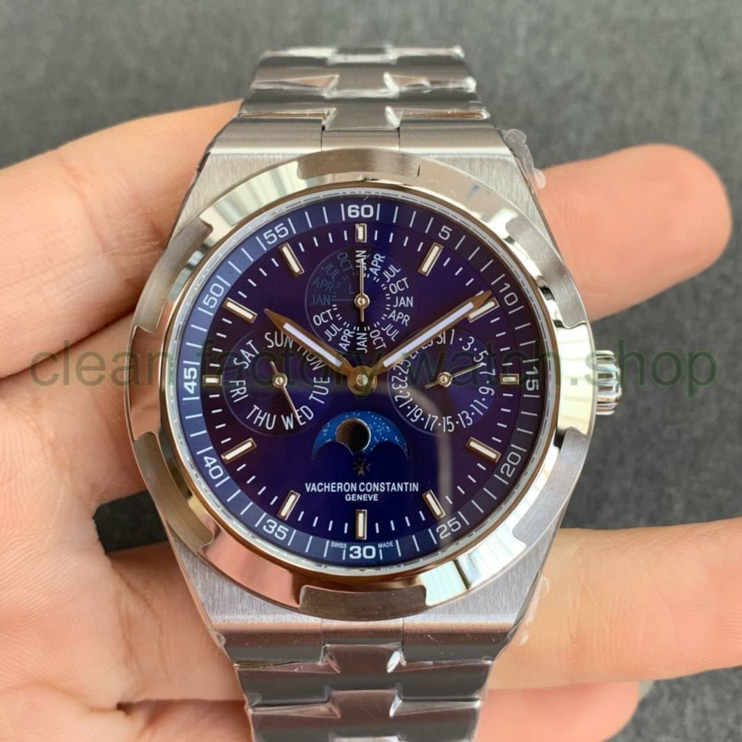 8F Factory Vacheron Constantin Overseas 4300V Perpetual Calendar 4300V-120G-B945 41.5mm Full Steel Blue Dial 1 40b58ce6 9c78 4bd2 ae51 5f19b34909e5 Clean Factory Watch