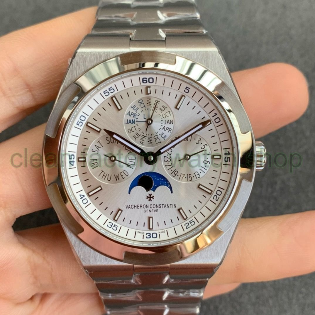 8F Factory Vacheron Constantin Overseas 4300V Perpetual Calendar 41.5mm Full Steel Silver Dial 1 42fa3d3c 2cb5 4648 8b95 abfecb68f10b Clean Factory Watch