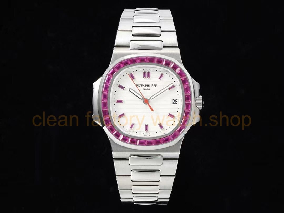 GR Factory Patek Philippe Nautilus with Ruby Diamonds 5711-112P-010 35.2mm Full Platinum White Dial 1 434754b3 1ab5 49f3 8473 3746427d8217 Clean Factory Watch