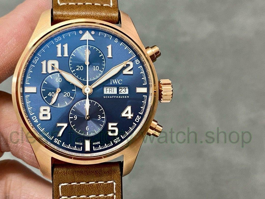 ZF Factory IWC Pilot Chronograph IW377721 43mm Rose Gold Leather Strap Blue Arabic Numerals Dial 1 444bc472 450f 4d06 af19 6bd08b2668b8 Clean Factory Watch