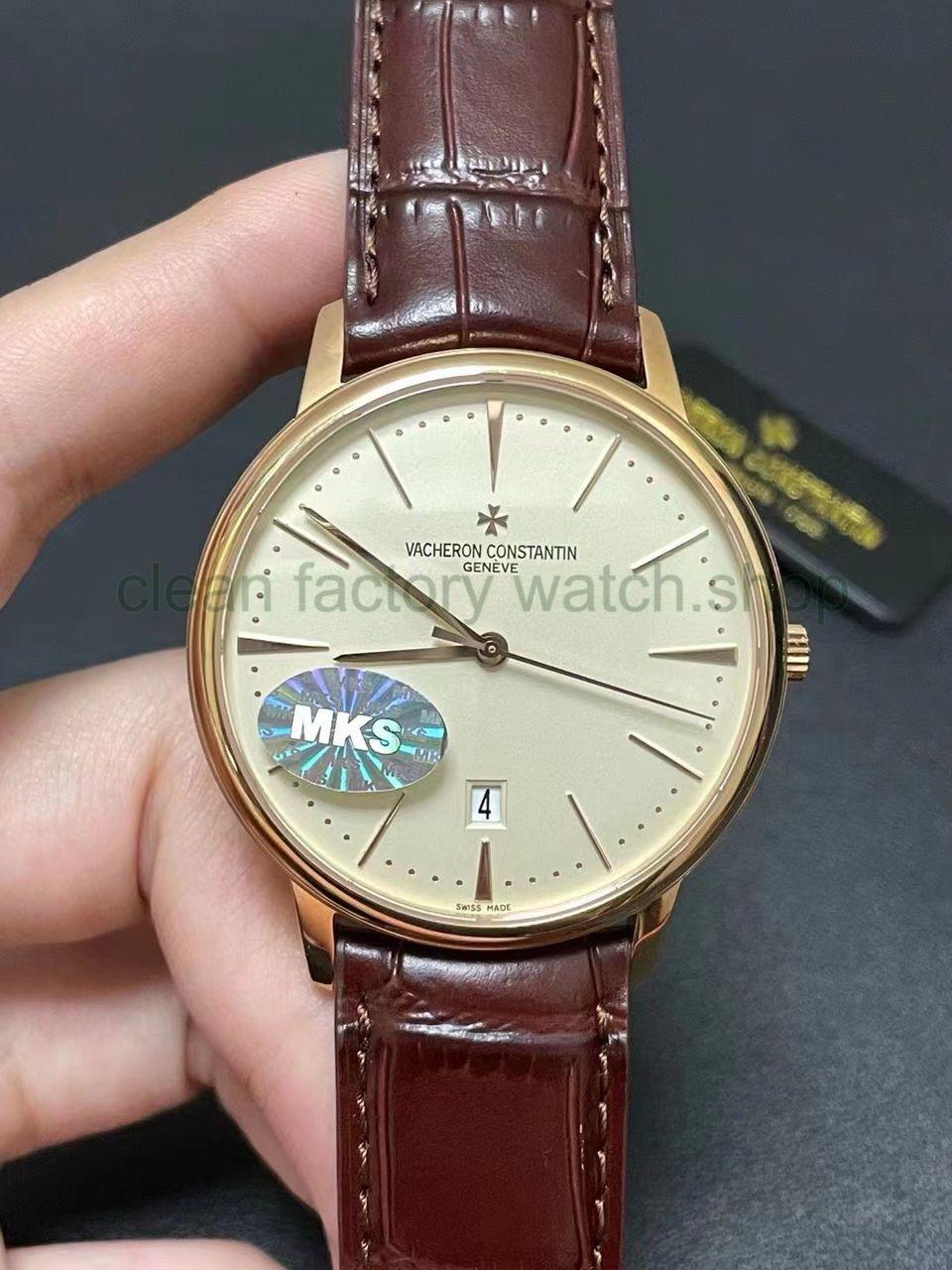 MKS Factory Vacheron Constantin Patrimony 85180-000R-9248 40mm Rose Gold Leather Strap White Dial 1 44f071ec ad1a 4e32 94b4 6b12ff00a605 Clean Factory Watch