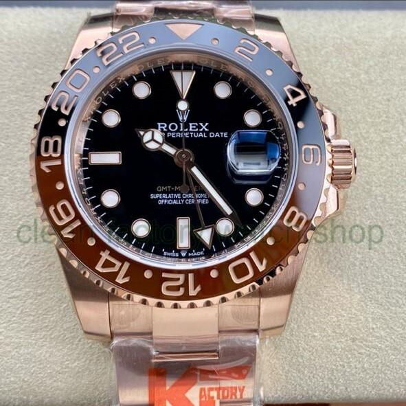 KF Factory Rolex GMT-Master II 126715CHNR 40mm Full Rose Gold Black Dial 1 4571fe6a 7d53 4439 853a 6f311a8adfbb Clean Factory Watch