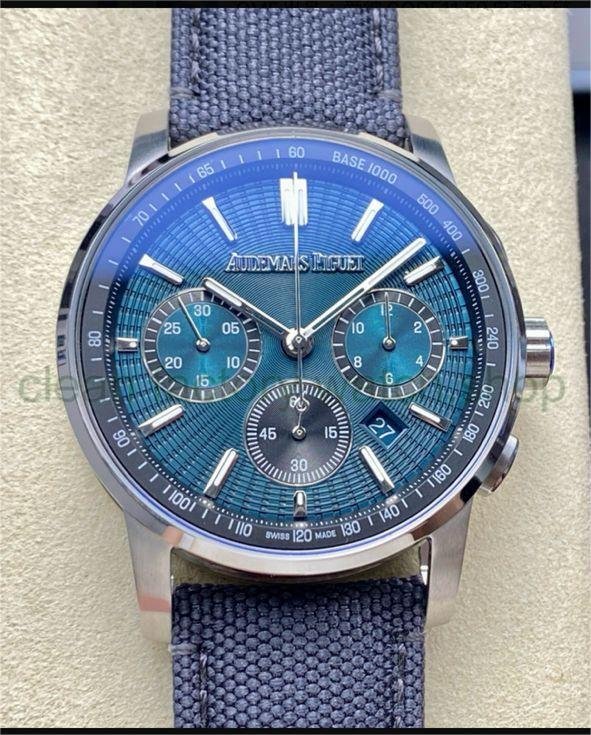 OMF Factory Audemars Piguet Code 11.59 26393ST.OO.A348KB.01 41mm Steel Canvas Strap Blue Dial 1 480beb1c aab2 493b a879 694c37b005c6 Clean Factory Watch