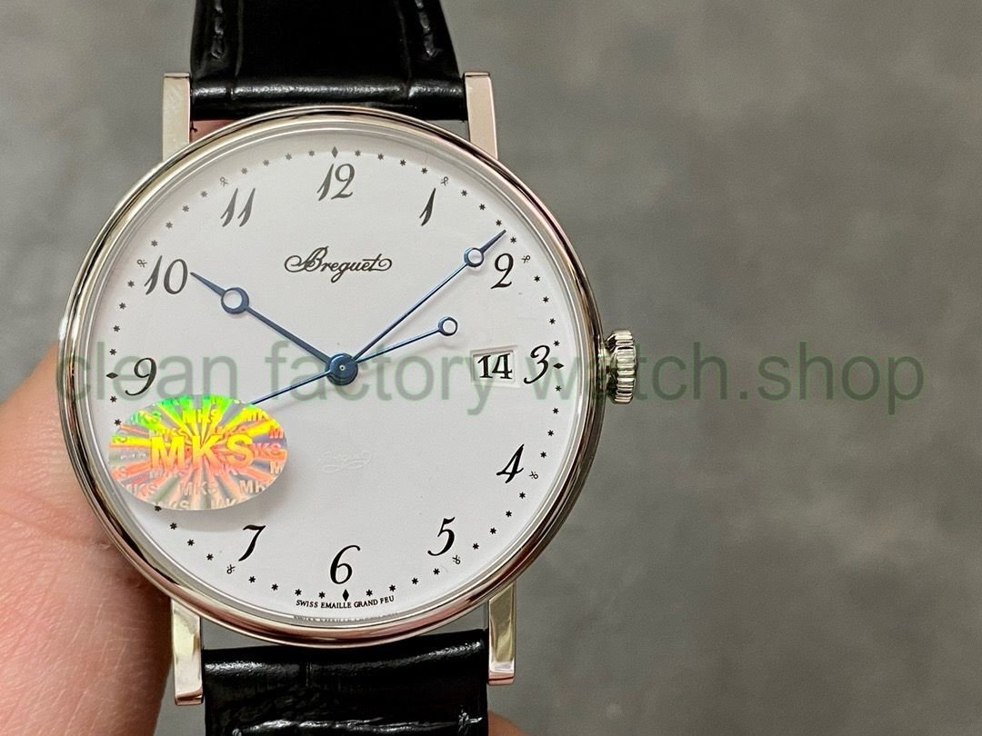 MKS Factory Breguet Classique 5177BB/29/9V6 38mm White Gold Leather Strap Arabic Numerals White Dial 1 486e7f43 38da 40d4 b686 d798fcfb0efb Clean Factory Watch