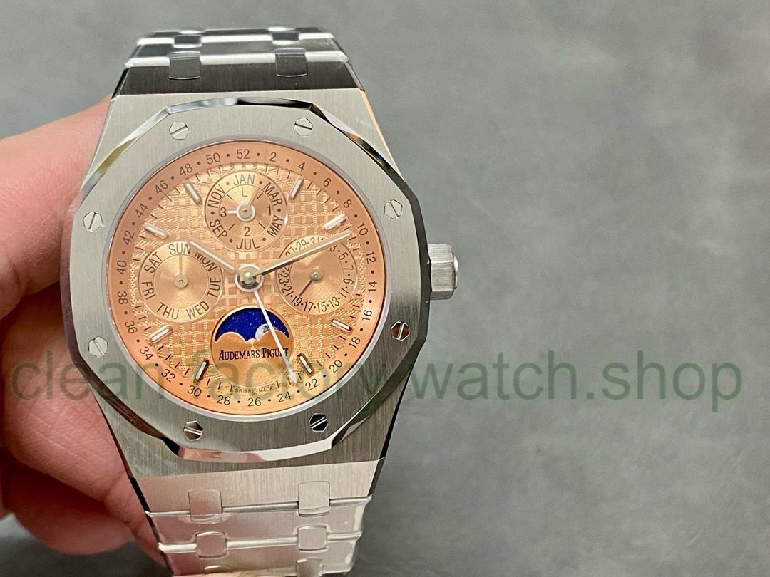 BBR Factory Audemars Piguet Royal Oak Perpetual Calendar 26615TI.OO.1220TI.01 41mm Full Steel champagne Dial 1 51e8b987 7672 4eb5 9268 3e06366ca7f9 Clean Factory Watch
