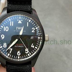 M+ Factory IWC Pilot IW326901 41mm Ceramic Textile Strap Arabic Numerals Black Dial 5 57aadb3b fbf1 47d2 88f1 a841f051e733 Clean Factory Watch