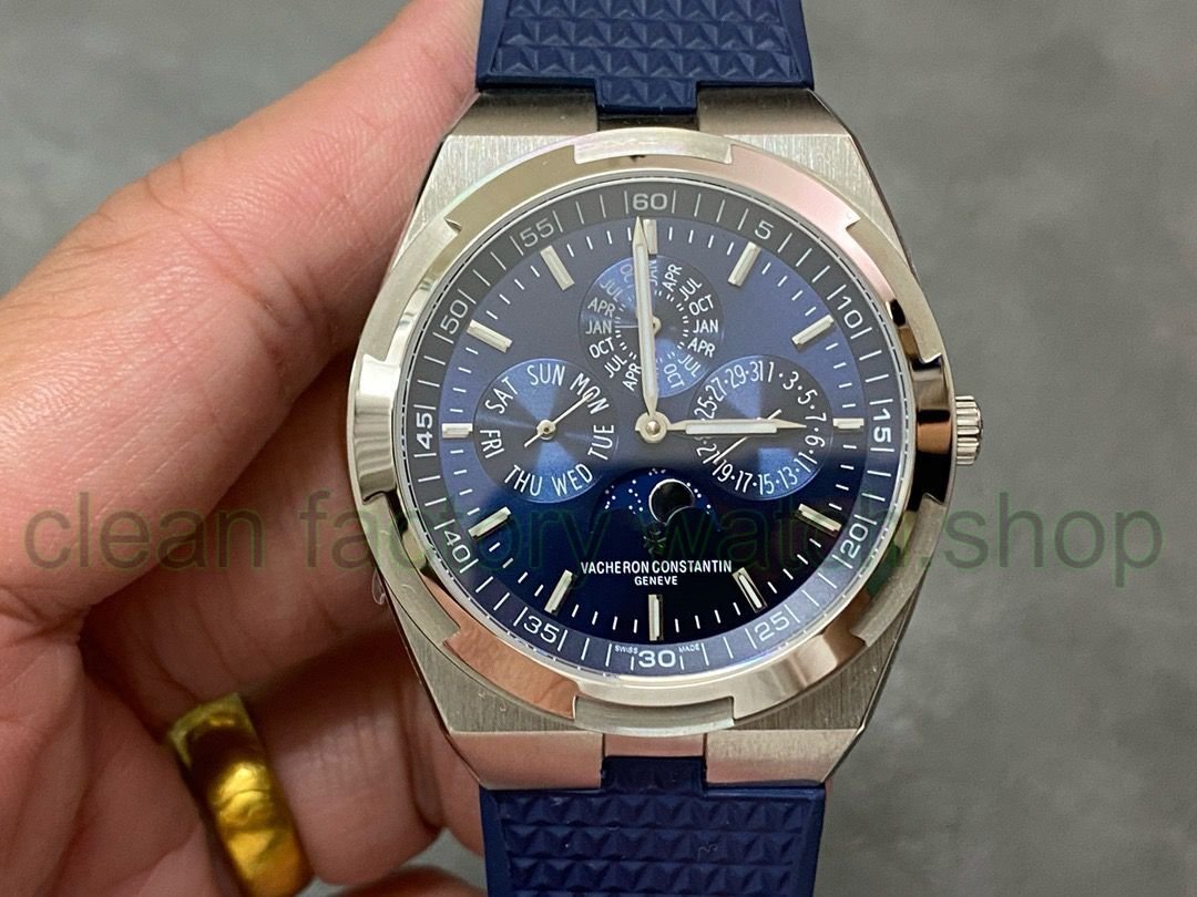 8F Factory Vacheron Constantin Overseas 4300V Perpetual Calendar 4300V-120G-B945 41.5mm Steel Blue Rubber Strap Blue Dial 1 60b27b44 c76b 4395 9ea3 a9e52740de1b Clean Factory Watch