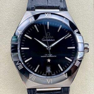 SBF Factory Omega Constellation 131.33.41.21.01.001 41mm Steel Leather Strap Black Dial