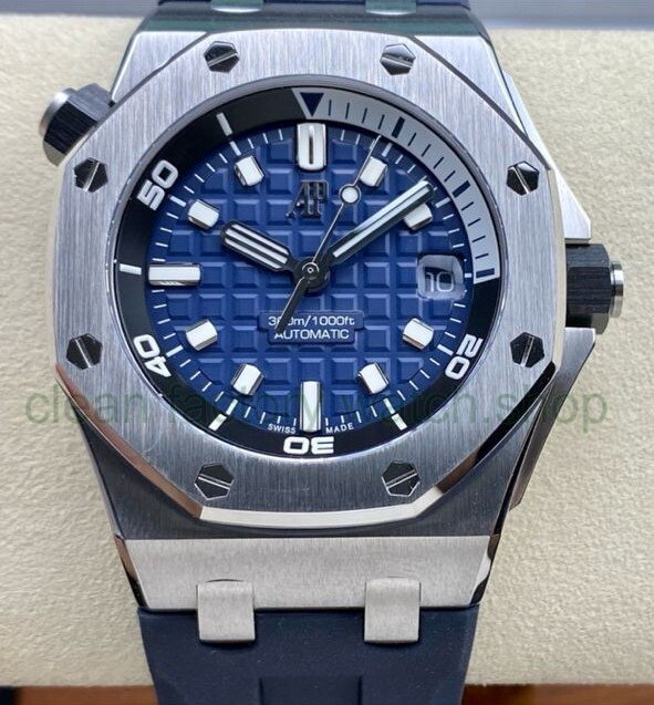ZF Factory Audemars Piguet Royal Oak Offshore Diver 15720ST.OO.A027CA.01 42mm Steel Rubber Strap Blue Dial 1 6a9fb5a8 7316 4b24 9e27 b28e42e69486 Clean Factory Watch