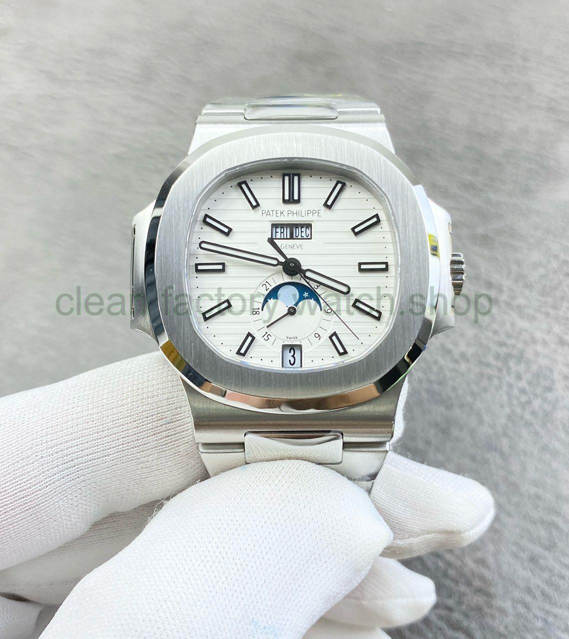 PPF Factory Patek Philippe Nautilus 5726-1A-001 40mm Full Steel White Dial 1 6d6b0d5f 44c1 4c52 8a6f 06200727bc2b Clean Factory Watch