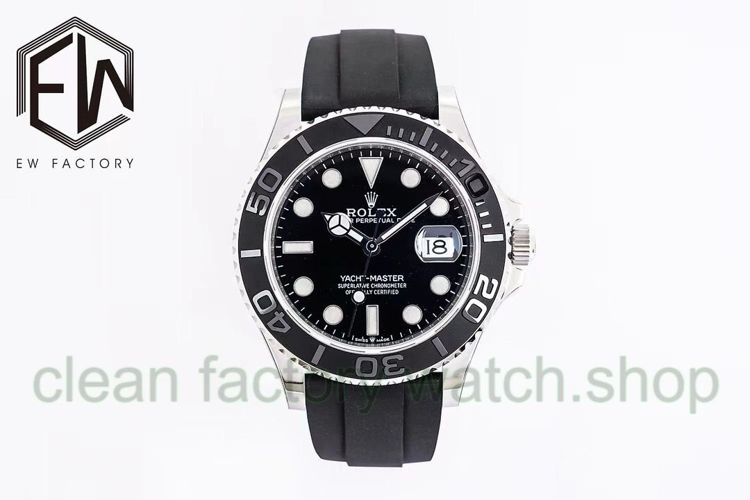 EW Factory Rolex Yacht-Master 42 226659-0002 42mm White Gold Rubber Strap Black Dial 1 6e141d15 971f 4a85 9ee7 d28f7a5209e8 Clean Factory Watch