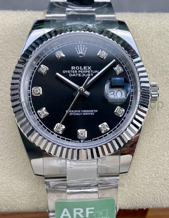 ARF Factory Rolex Datejust 41 126334-0011 41mm White Gold&904L Black Diamond Dial 1 6e80b383 e53a 4488 b674 3f346f249e80 Clean Factory Watch