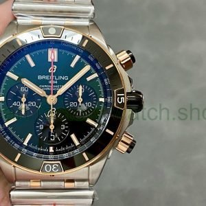 BLS Factory Breitling Chronomat B01 44mm Rose Gold&Steel Ceramics Bezel Green Dial 7 731fa79e 2d0d 4efb a04d 6b771515f22f Clean Factory Watch