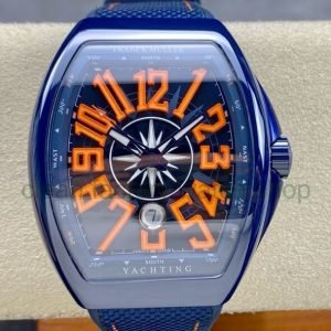T+plus Factory Franck Muller V45 Yacht Limited Edition 45mm Blue Ceramic Rubber Strap Orange Arabic Numerals Blue Dial 11 7bcf4c8a dc9f 4cc6 8528 5f8388cbdb3a Clean Factory Watch