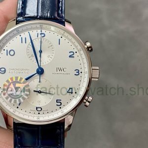 AZ Factory IWC Portuguese Chronograph IW371605 41mm Steel Leather Strap Blue Arabic Numerals White Dial 5 7d36455f 9bce 4e24 9669 62aab3d88e23 Clean Factory Watch