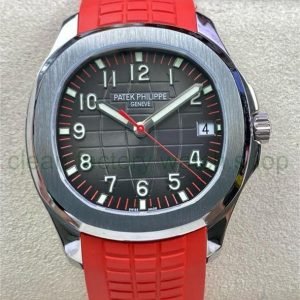 ZF Factory Patek Philippe Aquanaut 5167 40mm Steel Red Rubber Strap Arabic Numerals Black Dial 20 7e3f8b79 8004 43fd 8e74 e0829354c56b Clean Factory Watch