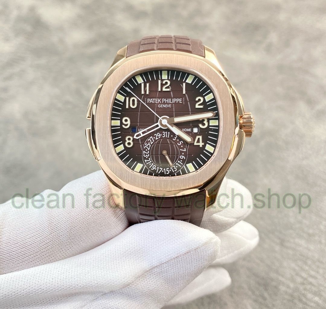 ZF Factory Patek Philippe Aquanaut 5164R-001 40.8mm Rose Gold Rubber Strap Brown Dial 1 7fc4630b 5c87 4e42 b972 75d4a1e62ada Clean Factory Watch