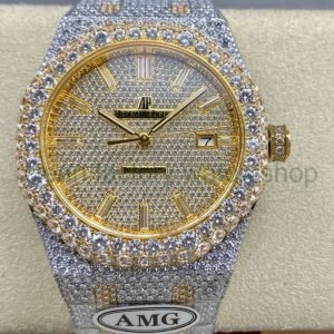 AMG Factory Audemars Piguet Royal Oak Selfwinding 15400 41mm Full Diamond&Gold,Diamond Dial 6 824db1d7 5835 4183 93f8 50ebea91e288 Clean Factory Watch