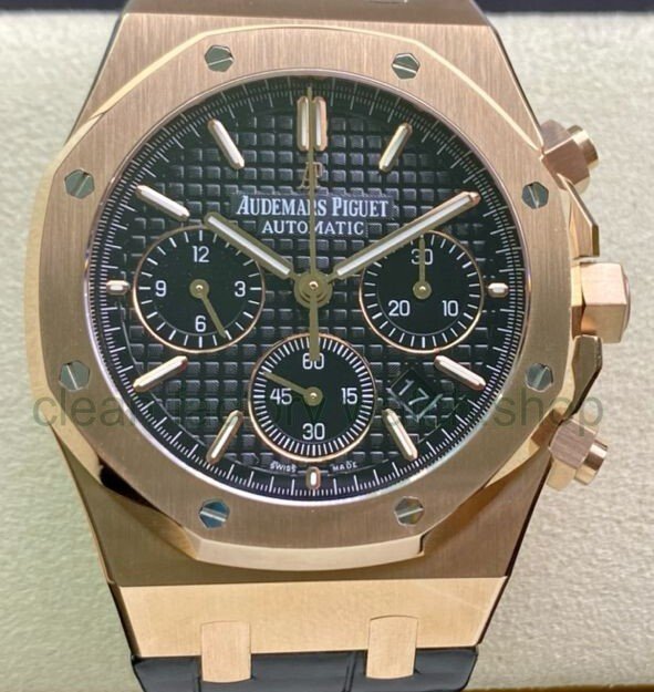 BF Factory Audemars Piguet Royal Oak Chronograph 26240OR.OO.D002CR.02 41mm Rose Gold Leather Strap Black Dial 1 83879be6 93dd 4a36 8bfd 3a950d213b0c Clean Factory Watch