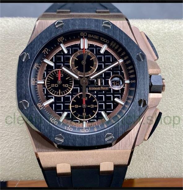 APF Factory Audemars Piguet Royal Oak Offshore Chronograph 26401RO.OO.A002CA.02 44mm Rose Gold Rubber Strap Black Dial 1 843163e6 4fb6 4065 9d75 667c61af8f49 Clean Factory Watch