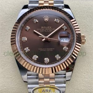 ARF Factory Rolex Datejust 41 126331-0004 41mm Half Rose Gold Diamond Brown Dial Jubilee 24 85791923 38dc 4bec a4b1 8e324842eada Clean Factory Watch