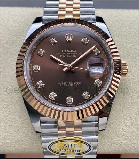 ARF Factory Rolex Datejust 41 126331-0004 41mm Half Rose Gold Diamond Brown Dial Jubilee 1 85791923 38dc 4bec a4b1 8e324842eada Clean Factory Watch