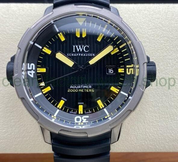 V6S Factory IWC Aquatimer Automatic 2000 IW3580-01 46mm Steel Rubber Strap Black Dial 1 868a335e 9411 4267 b191 554fa7842876 Clean Factory Watch