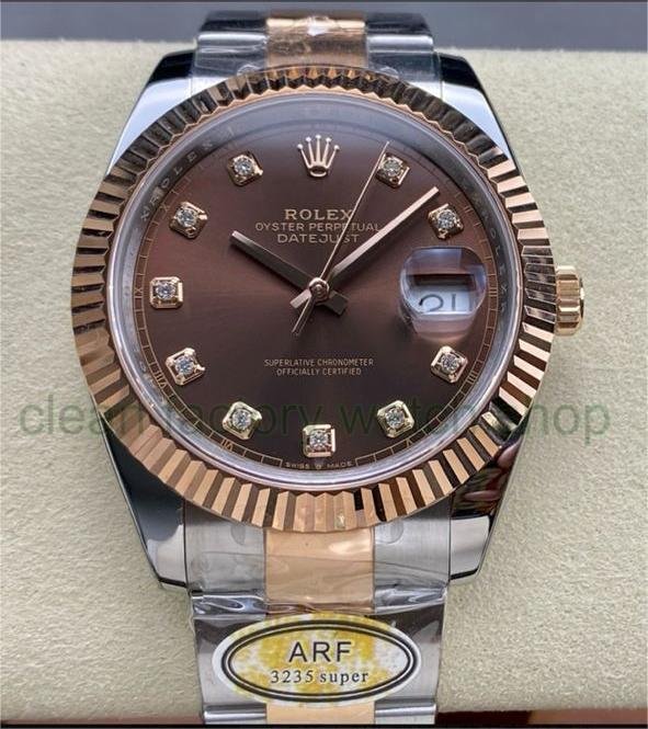 ARF Factory Rolex Datejust 41 126331-0003 41mm Half Rose Gold Diamond Brown Dial 1 86984d20 de5c 40c3 9fcd 35e810613933 Clean Factory Watch