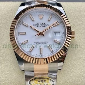 ARF Factory Rolex Datejust 41 126331 41mm Half Rose Gold White Dial 14 86cb4781 b83c 44c2 93fc b31d54663caa Clean Factory Watch