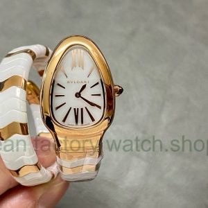 BV Factory Bvlgari Quartz Serpenti 102886 35mm Rose Gold&Ceramic Roman Numerals White Dial 10 8a8475e5 c095 4457 975c 4c3a602f5d80 Clean Factory Watch