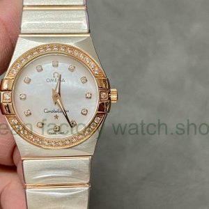 TW Factory Omega Constellation Quartz 123.25.27.60.55.007 27mm Diamond&Rose Gold Bezel Half Rose Gold/Steel Mother Of Pearl Diamond Dial 6 8b5d7c48 a272 4e35 9e65 7aa7e968e5b0 Clean Factory Watch