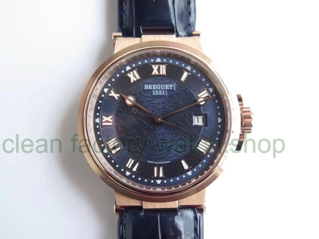 V9 Factory Breguet Marine 5517BR/G3/9ZU 40mm Rose Gold Leather Strap Wave Pattern Blue Dial 1 8d3d851d 50ef 4f2b a0bf 278ceec7715f Clean Factory Watch