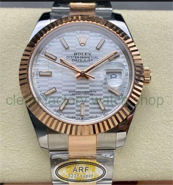 ARF Factory Rolex Datejust 41 126331-0017 41mm Half Rose Gold Fluted Silver Dial 1 900bf4ac 38f1 450b 9a67 639b4141e32b Clean Factory Watch