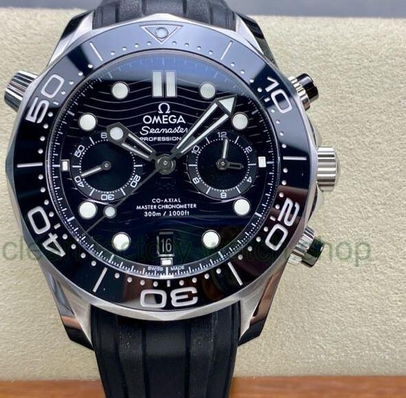 N1 Factory Omega Seamaster Diver 300M Co-Axial Chronometer Chronograph 210.32.44.51.01.001 44mm Steel Black Rubber Strap Black Dial 1 9133d7f8 6ca0 428e b509 e4a0ef8cb753 Clean Factory Watch