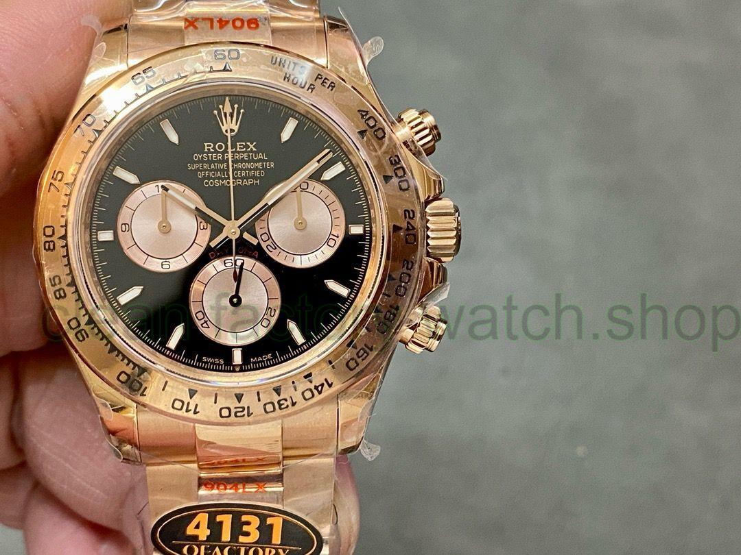 QF Factory 'Counterweight 180g' Rolex Daytona 126505 40mm Full Rose Gold Black Dial 1 92a5a7d5 5f52 41fc bda9 14f8ca578206 Clean Factory Watch