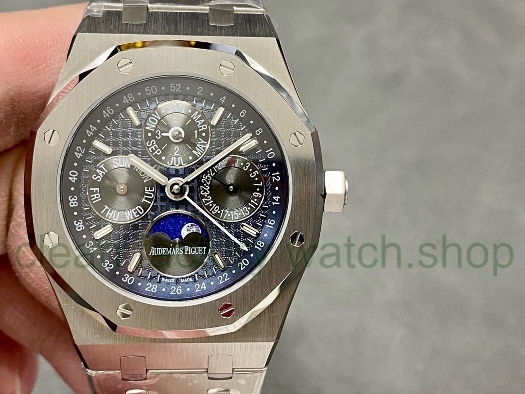 BBR Factory Audemars Piguet Royal Oak Perpetual Calendar 26574ST.OO.1220ST.02 41mm Full Steel Blue Dial 1 92f08f4b 7350 4eaf b3b3 ee10a15d3c29 Clean Factory Watch