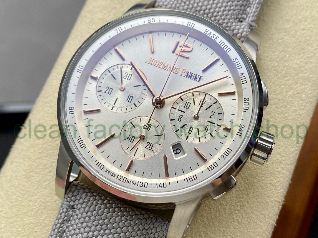 OMF Factory Audemars Piguet Code 11.59 26393CR.OO.A008KB.01 41mm Rose Gold&Steel Canvas Strap Silver Dial 3 9526b86c 777e 41a1 a60a ee8e0eaf9722 Clean Factory Watch