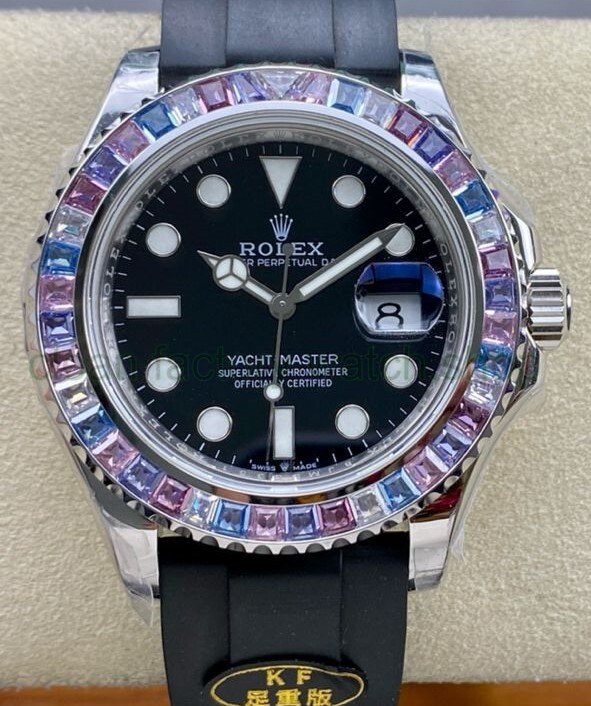 KF Factory Rolex Yacht-Master 40 126679SABR 40mm White Gold Rubber Strap Black Dial 1 9b89e5d1 5982 46e3 9e85 a01b71139b34 Clean Factory Watch