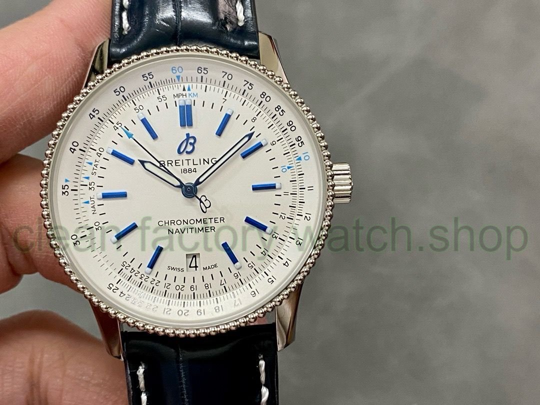 TF Factory Breitling Navitimer A173263A1G1P1 Steel Leather Strap Silver Dial 1 9d1cbde6 f26a 449f ae45 7cbfedd0e05b Clean Factory Watch
