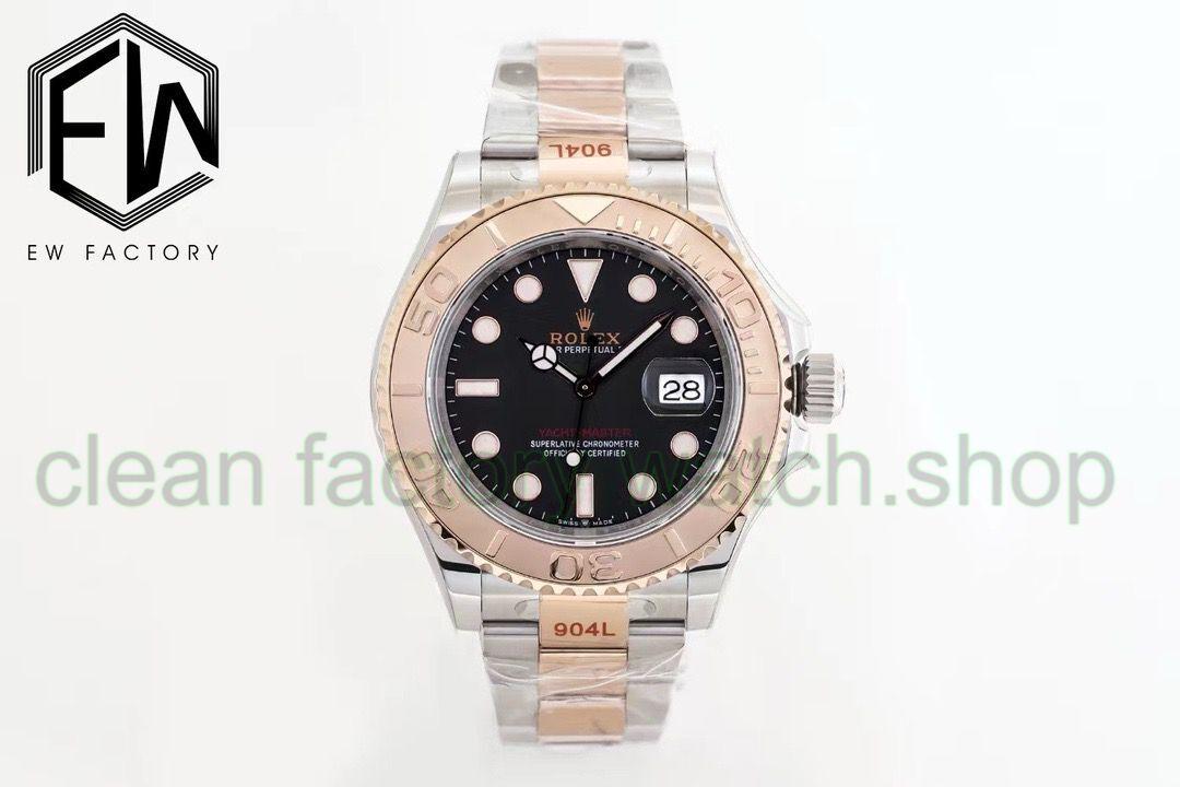 EW Factory Rolex Yacht-Master 126621-0002 40mm Half Rose Gold Black Dial 1 9e43089c 5de7 4595 a3f6 2b8371e35fb0 Clean Factory Watch