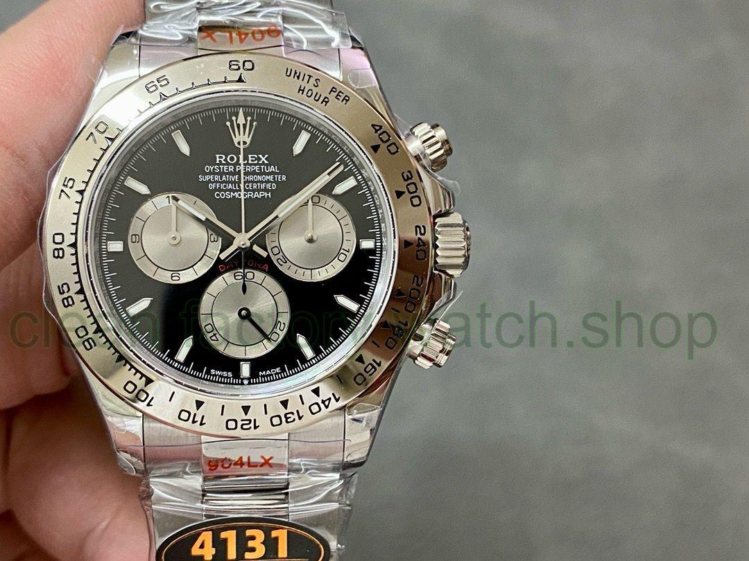 QF Factory 'Counterweight 180g' Rolex Daytona 126509-0001 40mm Full White Gold Black Dial 1 9ebd6085 f703 4eaf 83e6 0725eda4f1f4 Clean Factory Watch