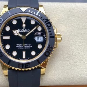 VS Factory Rolex Yacht Master 42 226658 42mm Yellow Gold Rubber Strap Black Dial 3 Clean Factory Watch