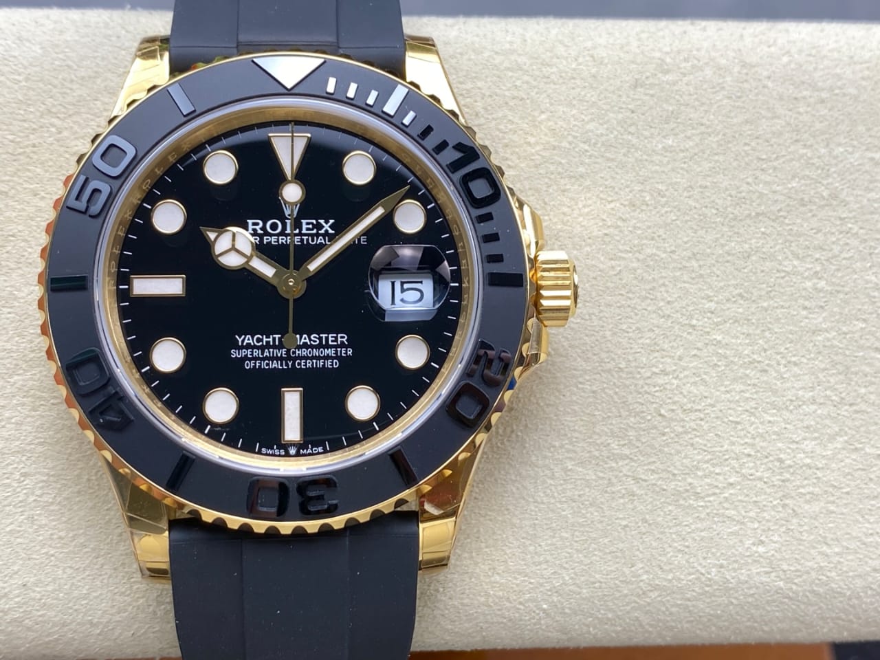 VS Factory Rolex Yacht-Master 42 226658 42mm Yellow Gold Rubber Strap Black Dial 1 VS Factory Rolex Yacht Master 42 226658 42mm Yellow Gold Rubber Strap Black Dial 3 Clean Factory Watch