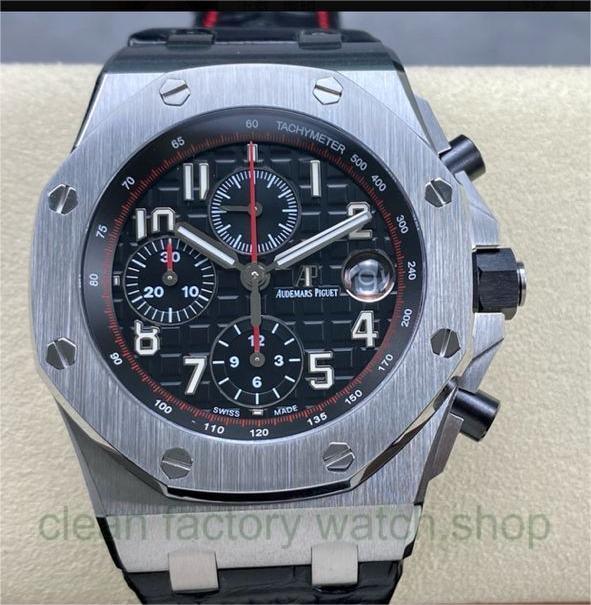 APF Factory Audemars Piguet Royal Oak Offshore Vampire Chronograph 26470ST.OO.A101CR.01 42mm Steel Leather Strap Arabic Numerals Black Dial 1 a03ac5f5 b821 49fb 86c7 fe784ef941a3 Clean Factory Watch