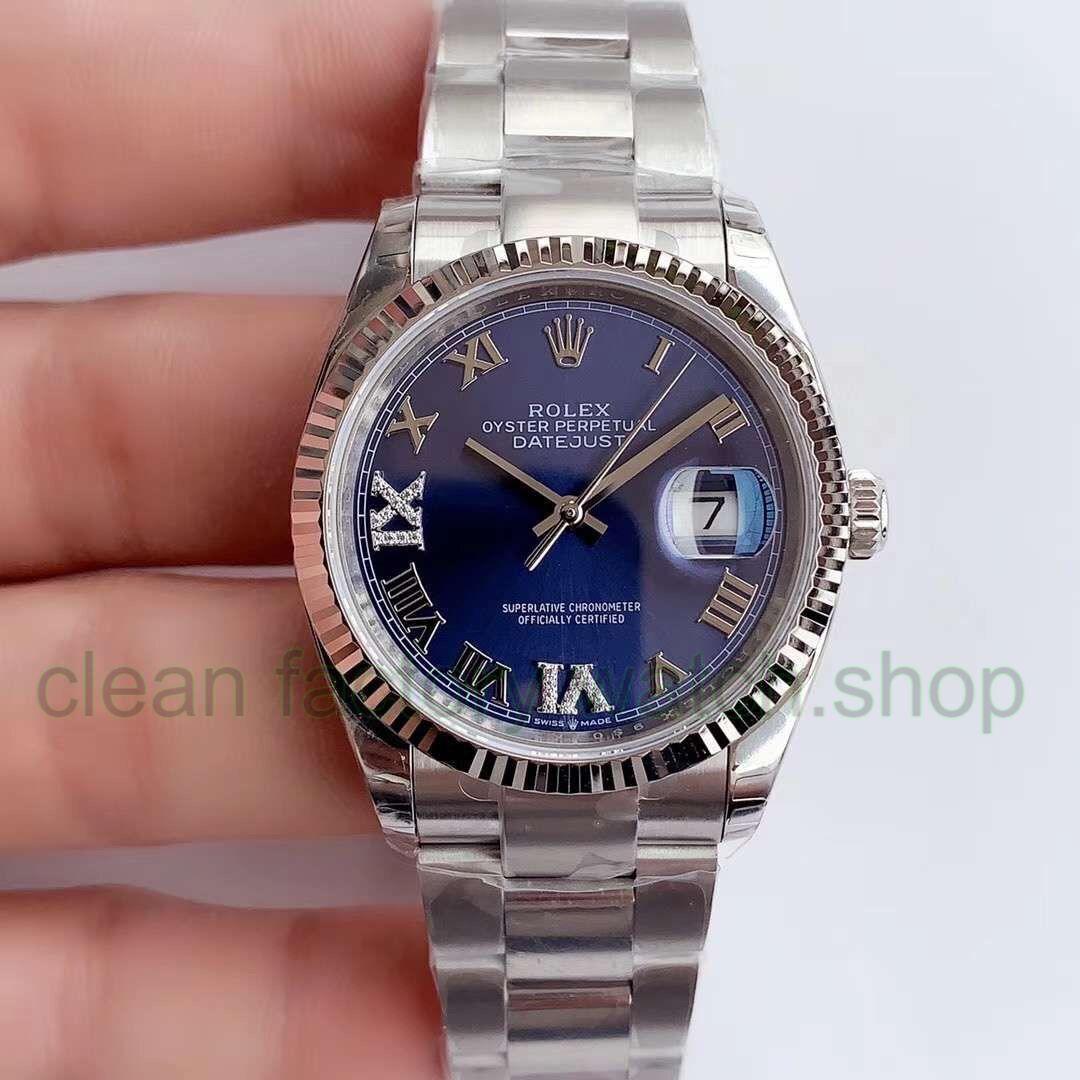 EW Factory Rolex Datejust 36 126234-0022 36mm Full 904L Aubergine Purple Roman Number Diamond Dial 1 a23ed9e9 7401 44bf 88d5 198df3970d2a Clean Factory Watch