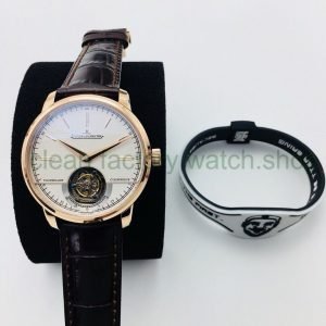 R8 Factory Jaeger-LeCoultre TourbiIIon Master Grande Tradition Q5082420 42mm Rose Gold Leather Strap Silver Dial 2 a2590faa 9106 47d7 9a79 75adcd6d6a00 Clean Factory Watch