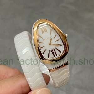 BV Factory Bvlgari Quartz Serpenti 102613 35mm Rose Gold&Ceramic Roman Numerals White Dial 10 a4b38ff5 e313 4a69 b852 d1d3a9c480fb Clean Factory Watch