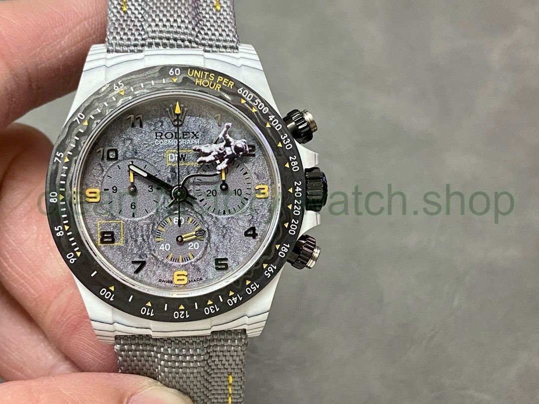 DIW Factory Rolex Daytona 116500 Limited Edition 40mm White Carbon Fiber Artificial Fiber Woven Strap Arabic Number Space Grey Dial 1 a7b1330c 8002 4ada a56d 9c799118edf2 Clean Factory Watch